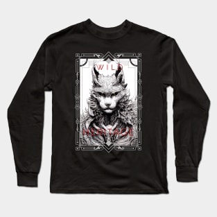 Lynx Wild Cat Animal Wild Nature Illustration Line Epic Illustration Line Art Long Sleeve T-Shirt